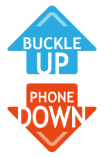 Buckle UP Phone Down Logo